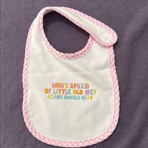 Pink and White Baby Bib